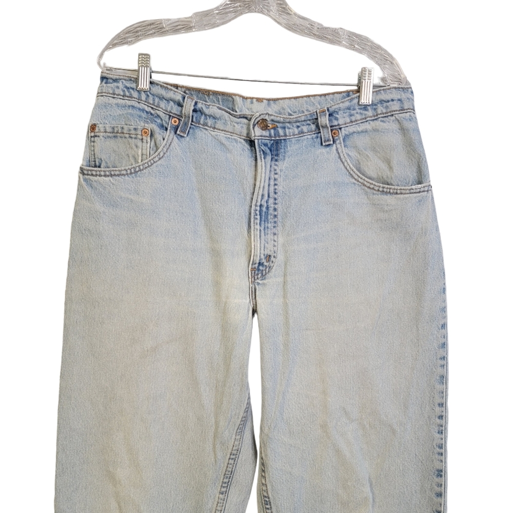Levi's 560 Vintage 90's Light Wash Hashed Distressed Denim Jeans Men's 36x34 - Picture 2 of 15